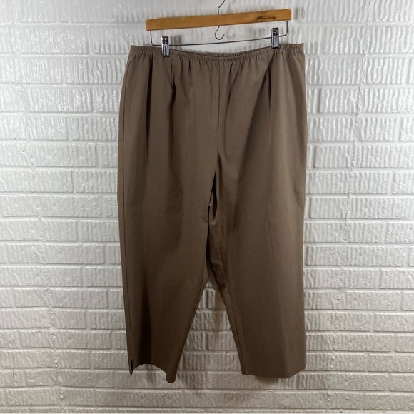 Eileen Fisher Organic Cotton Stretch Twill Khaki Slim Ankle Career Pants 2X NWT - Picture 2 of 9